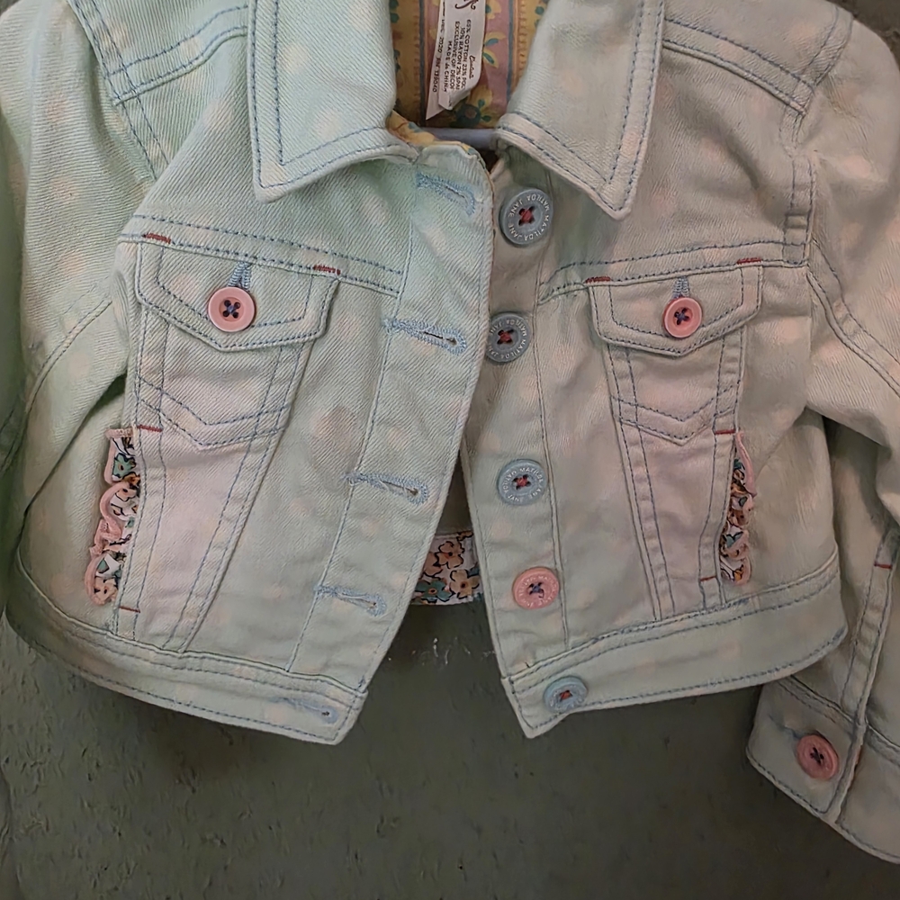 VVGUC Matilda Jane Light Blue Kids Jacket with Pink Accents